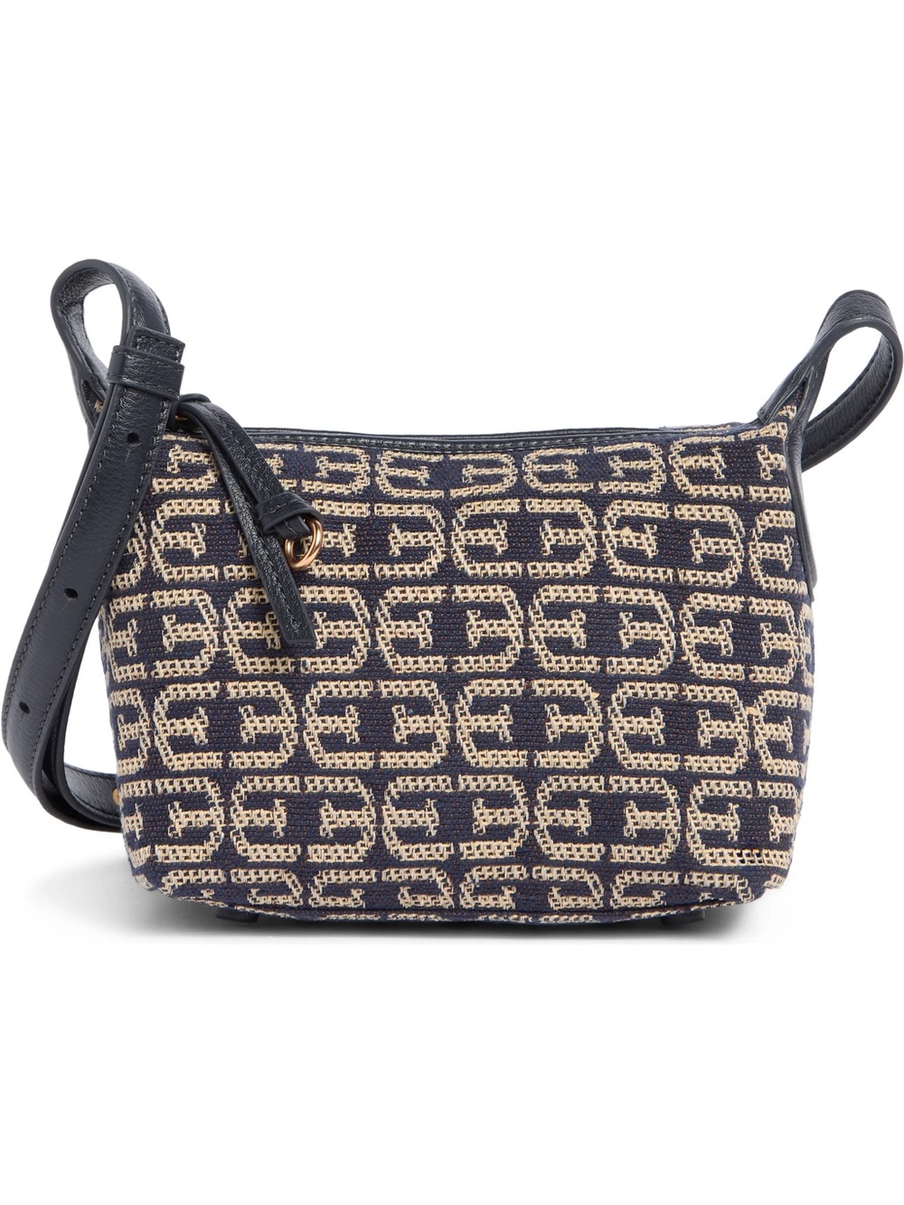 SAM EDLEMAN Elaina Crossbody Bag Navy Monogram Print